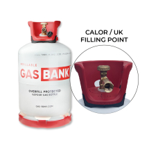 GasBank LS 11 kg - Light Steel Gas Cylinder Calor Fitting with OPD Valve and Adaptor