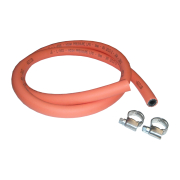 Orange LPG Hose 1m inc 2 Hose Clips