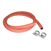Orange LPG Hose 2m inc 2 Hose Clips