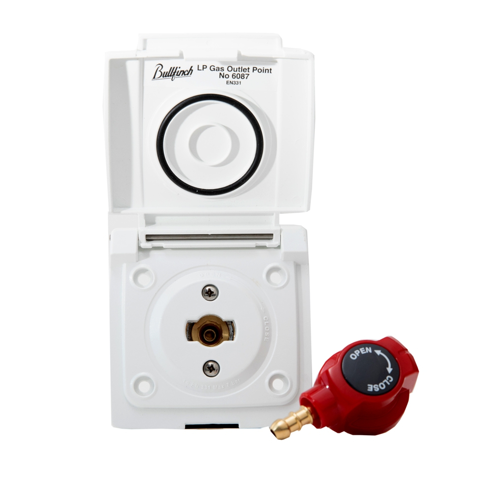 Gas Point Socket BBQ & Gas Points Bullfinch Gas Point - White - Leisure Plus