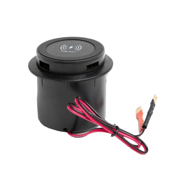 Mini Pop Up Wireless Charger with 2 x Pop Up USB Ports Black Mini Pop Up Wireless Charger with 2 x Pop Up USB Ports Black